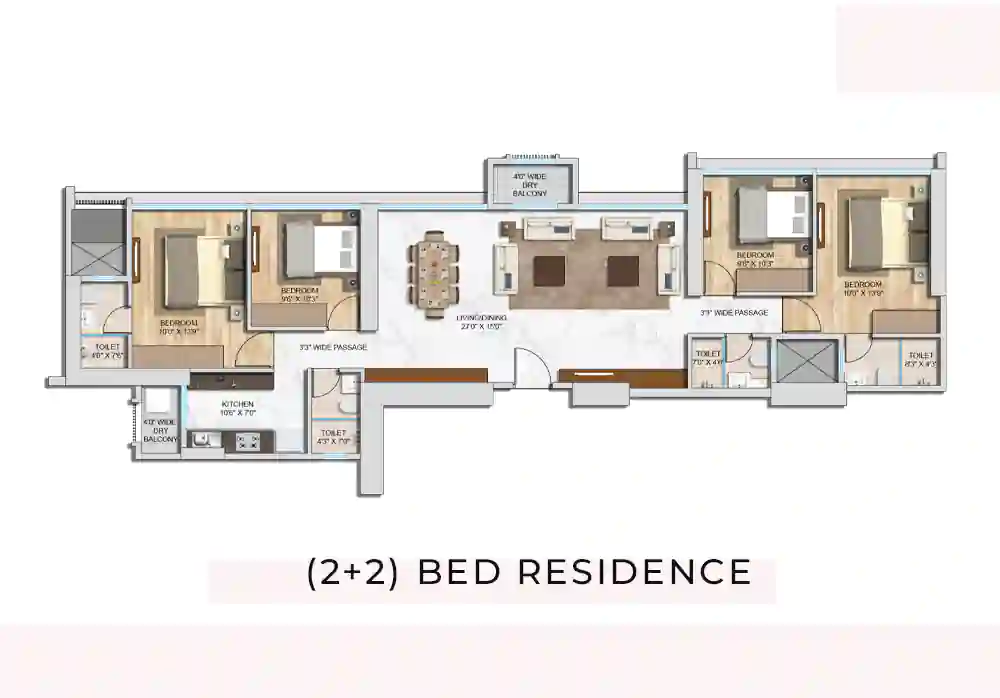 2+2 BHK