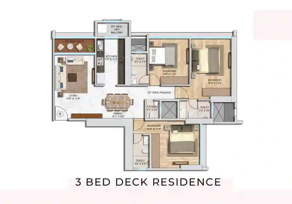 3 BHK Deck
